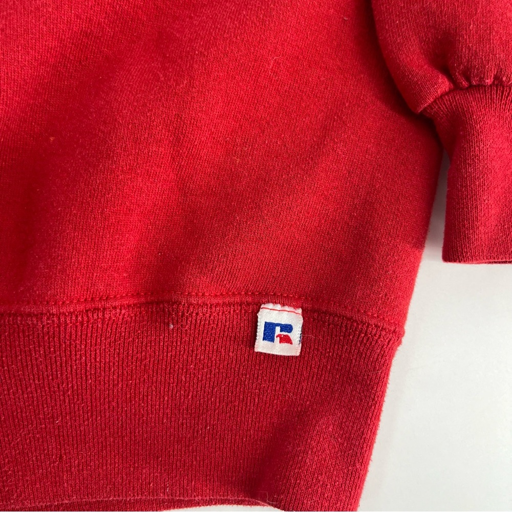 Vintage Russell Sweatshirt Men XL Red Crewneck 90s USA Kanye West Pullover Blank - Picture 10 of 11